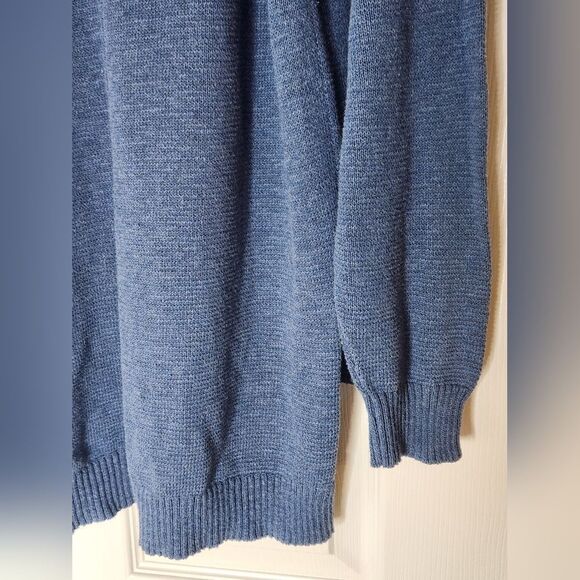 UGG L Blue Raglan Sleeve Round Neck Tight-Knit Lngslv Women's Pullover Sweater - Picture 9 of 9